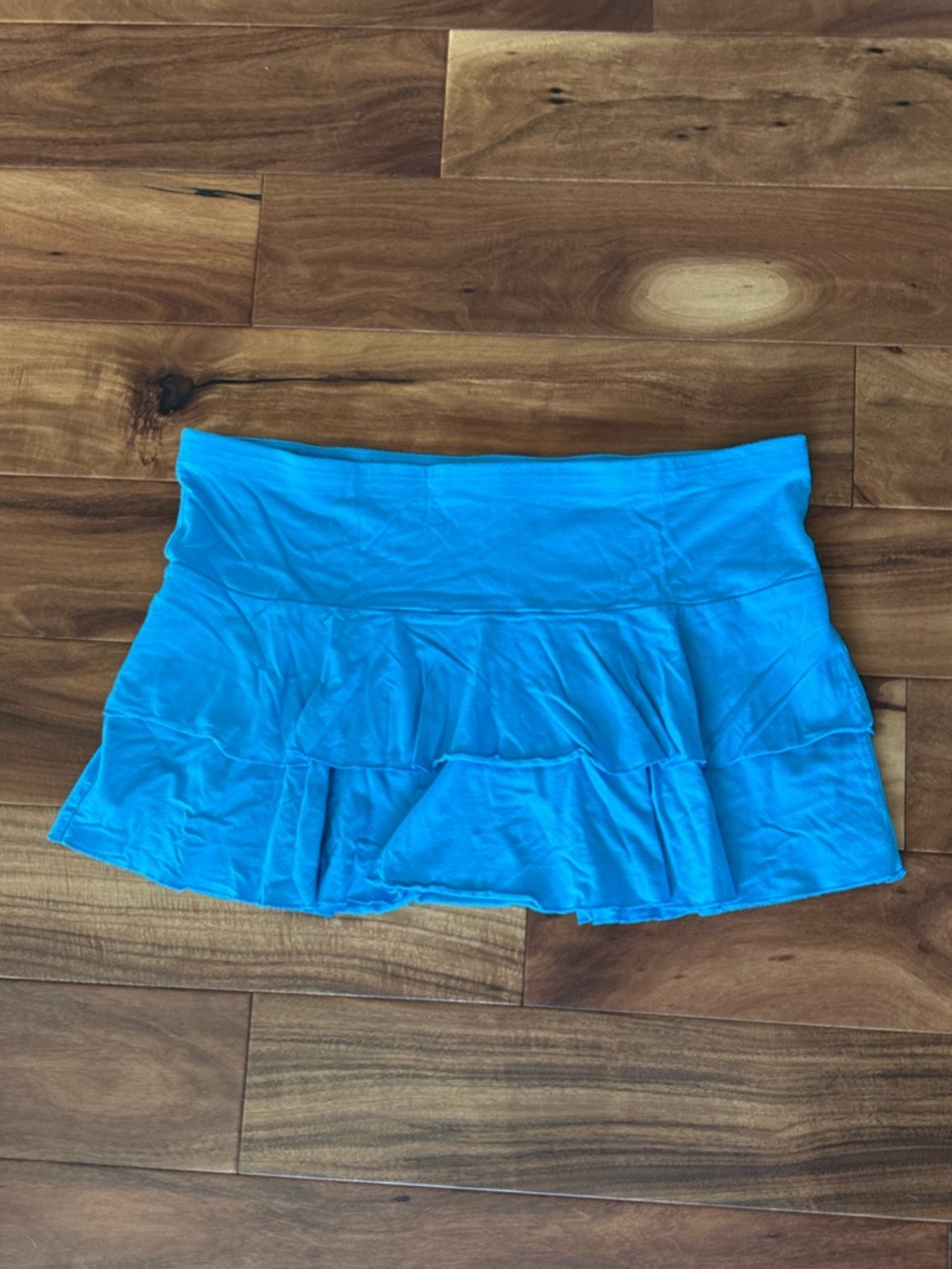 Express Blue Tiered Ruffled Mini Skirt size Large